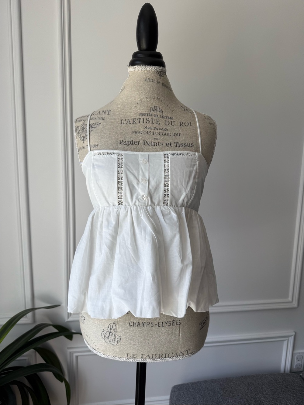 Zara baby doll white peplum top